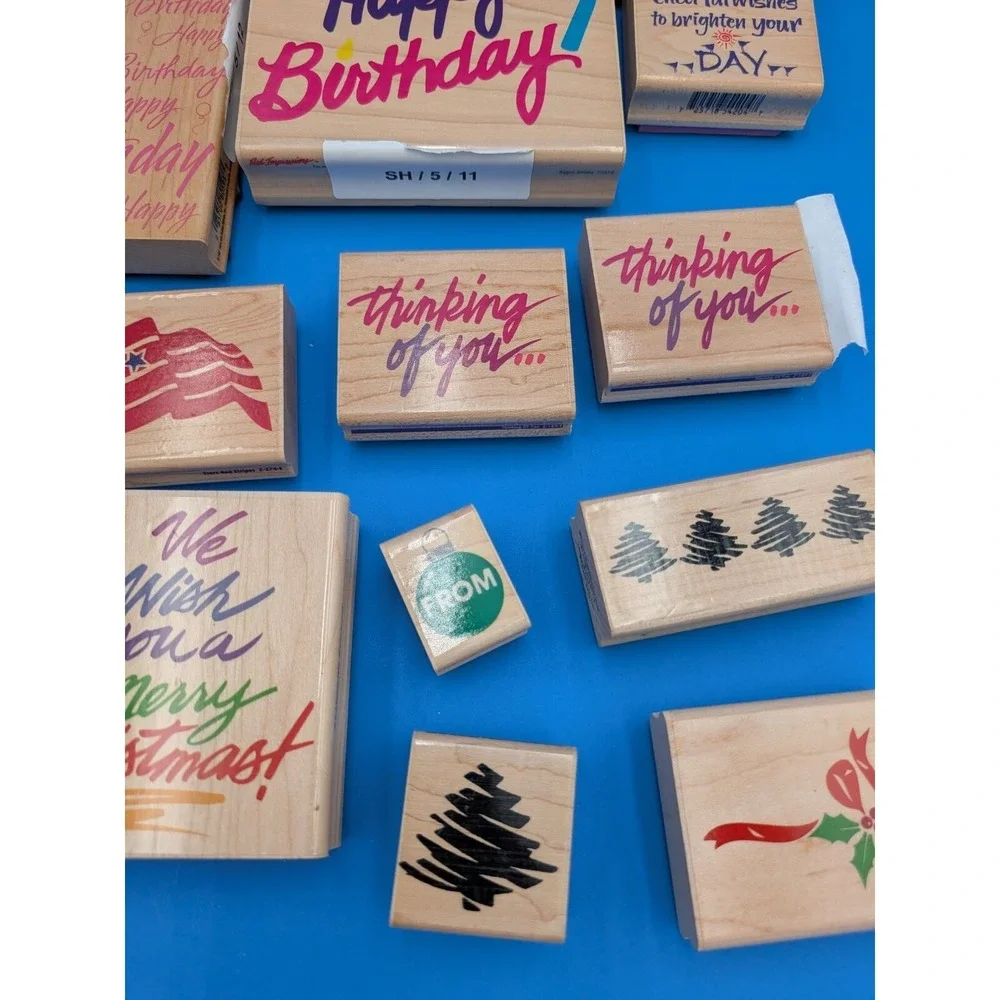 Wholesaler Reseller Crafter Enthusiast Wooden Rubber Stamp Lot Of 50+ Misc